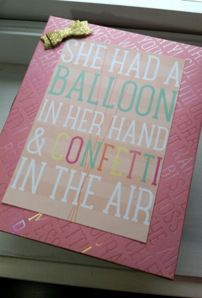 A Bit Of Glue & Paper - handmade envelope for birthday card, girl, pink, gold glitter bow