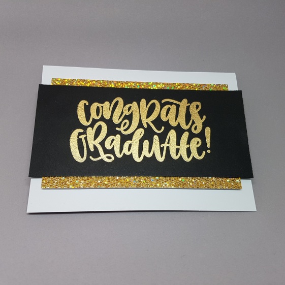 A Bit Of Glue & Paper - congrats graduation card, black and gold, heat embossed, My Favorite Things congrats stamp, Freshly Made Sketches 334, #FMS334 - Vancouver, BC