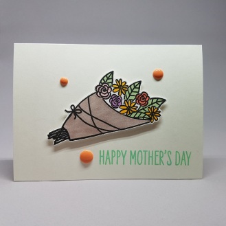 A Bit Of Glue & Paper - handmade Mother's Day card, Avery Elle, flower bouquet, distress oxide cracked pistachio - Vancouver BC