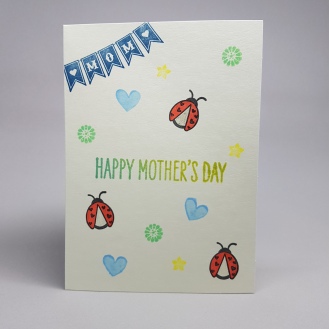 A Bit Of Glue & Paper - handmade Mother's Day card, ladybugs, stamped, flowers - Vancouver BC